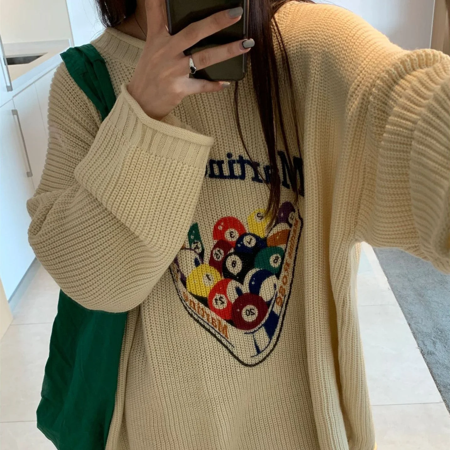 Vintage Billiards Print Downtown Sweater - Image 3