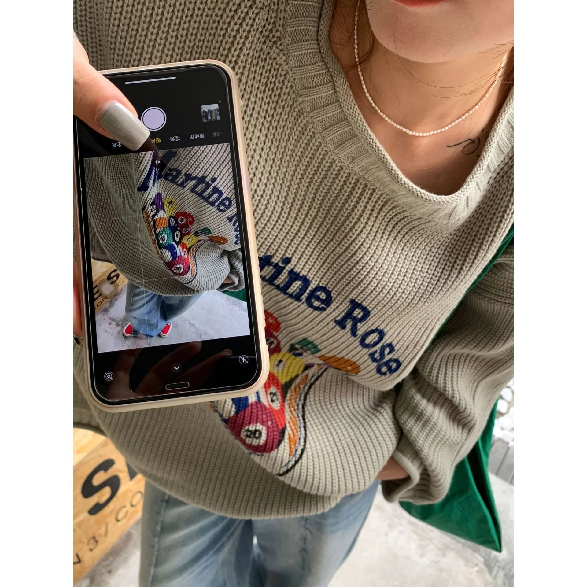 Vintage Billiards Print Downtown Sweater - Image 5