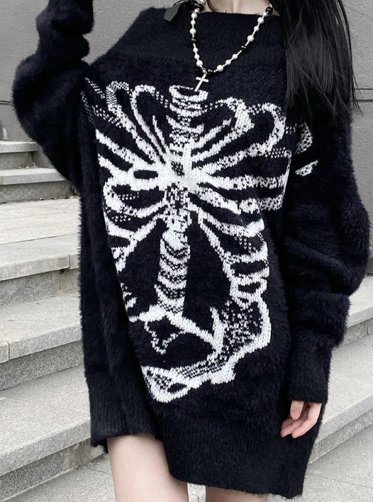 Vintage Butterfly Print Loose Sweater - Image 2