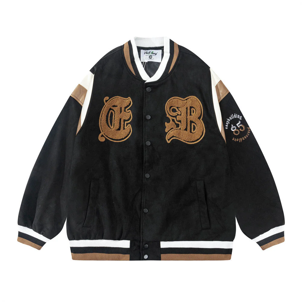 Vintage Coffee Cream Varsity Jacket - Image 6