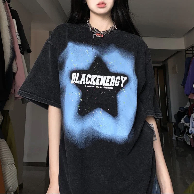 Vintage Cosmos Star Oversized Tee - Image 2