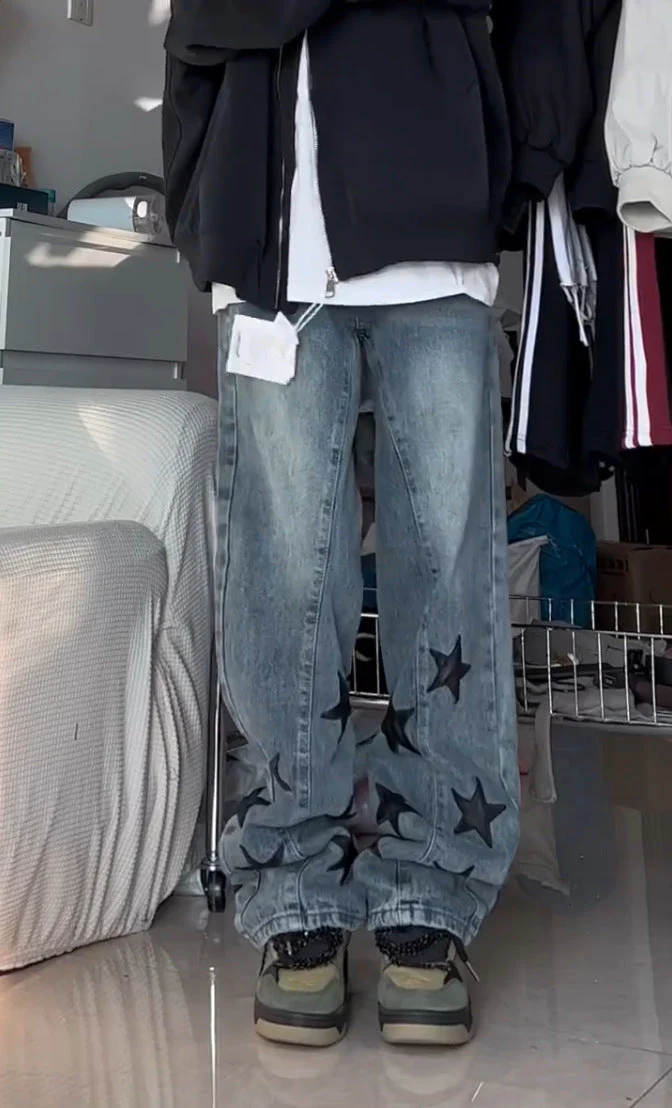Vintage Denim Star Patch Boyfriend Jeans - Image 4