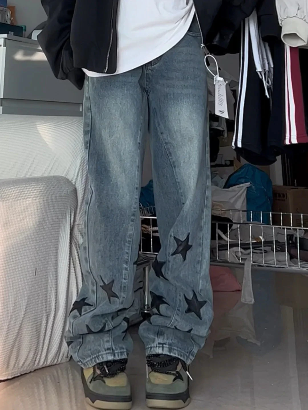 Vintage Denim Star Patch Boyfriend Jeans - Image 7