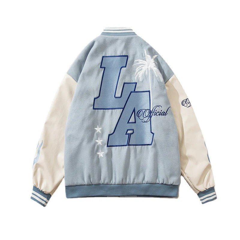 Vintage Embroidery Flame Varsity Jacket - Image 3