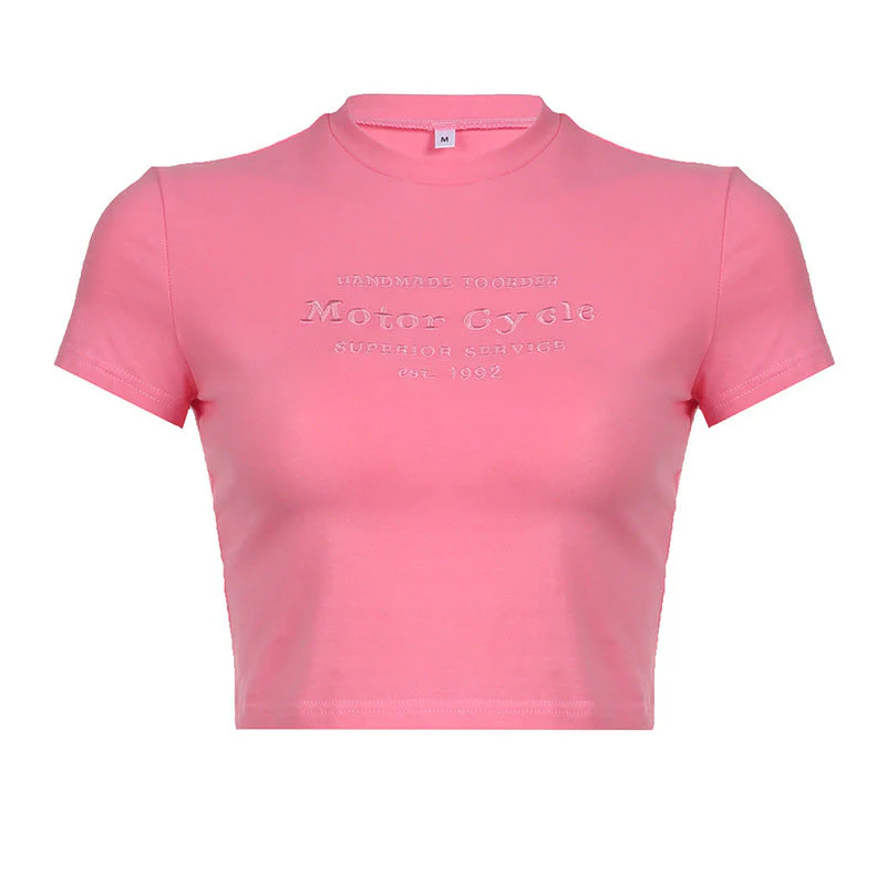 Vintage Embroidery Letter Crop Top - Image 13