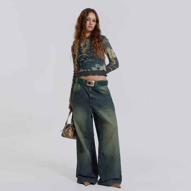 Vintage Gradient Wash Straight Leg Jeans - Image 7