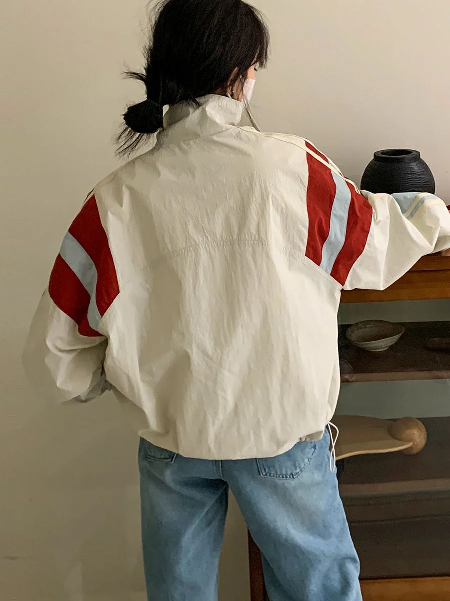 Vintage Patchwork Collar Neck Jacket - Image 6