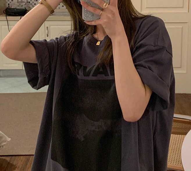 Vintage Print Oversized T-shirt - Image 5
