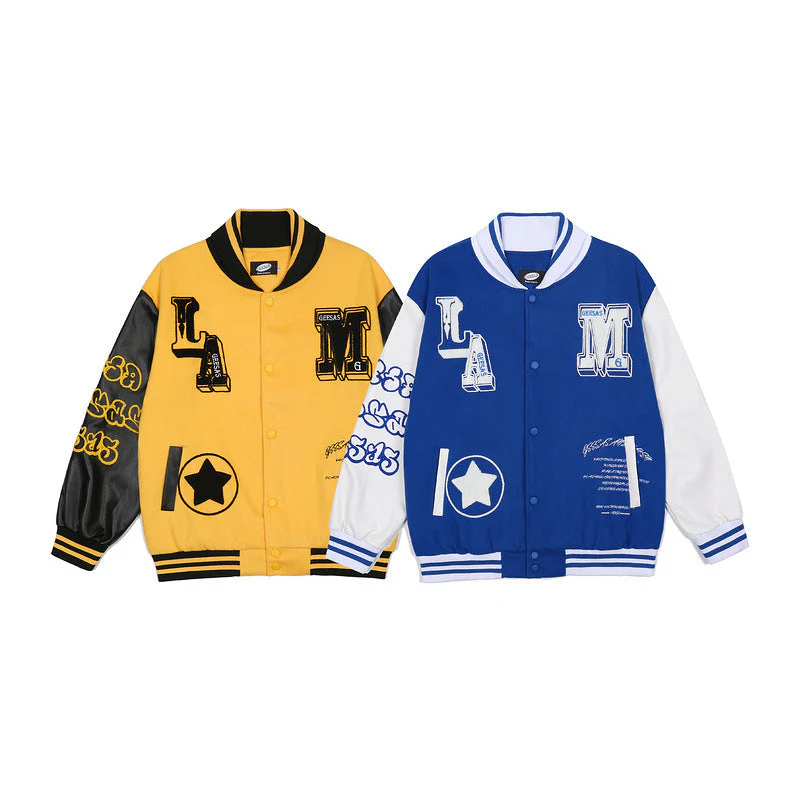 Vintage Pu Leather Varsity Jacket - Image 3