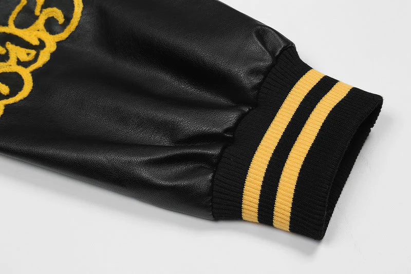 Vintage Pu Leather Varsity Jacket - Image 4