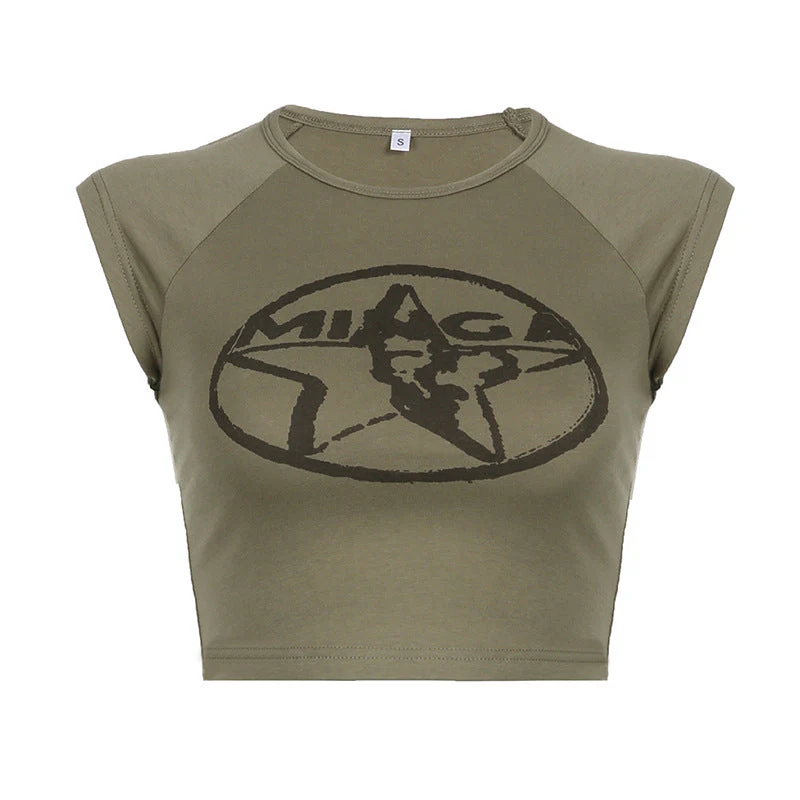 Vintage Star Logo Printed Crop Top - Image 7