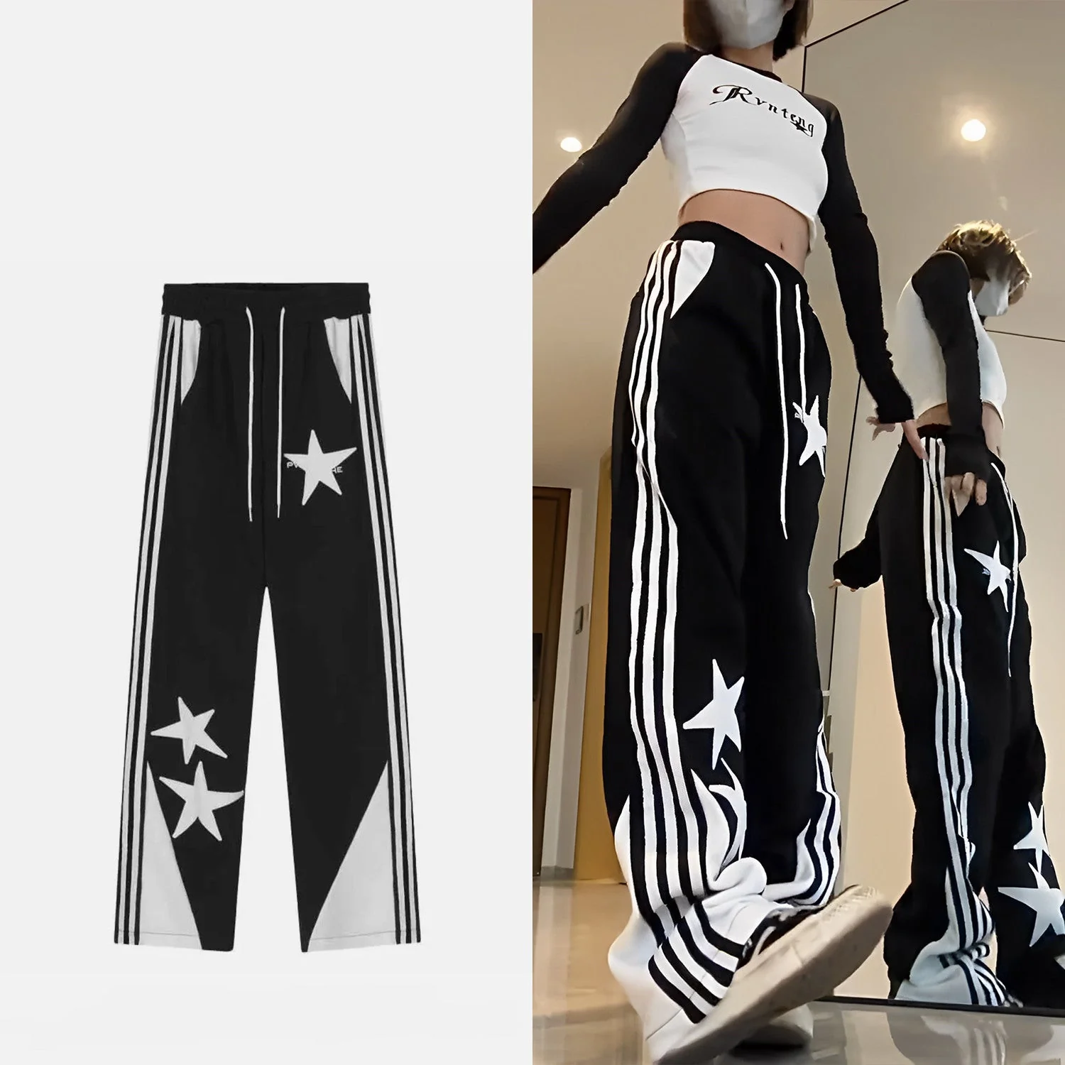 Vintage Star Print Sweatpants - Image 3