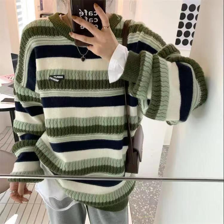 Vintage Striped Oversized Sweater - Image 3