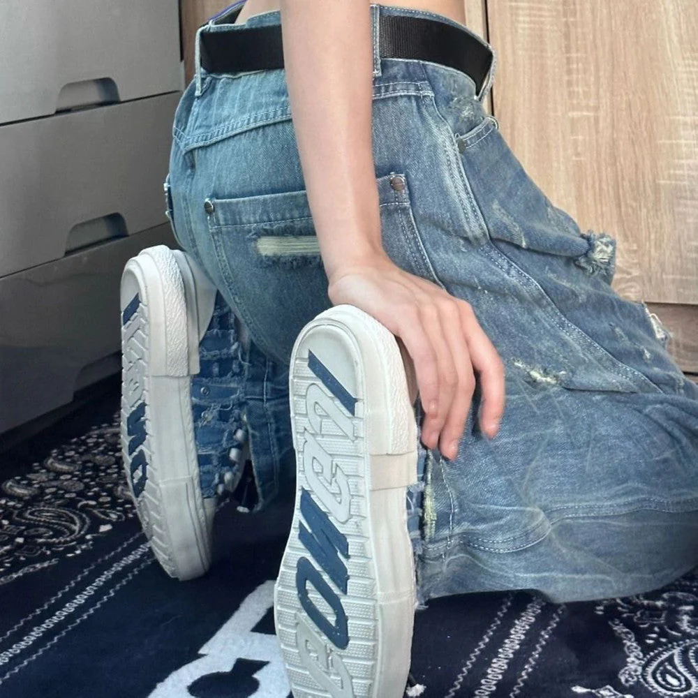 Vintage Washed Ripped Boyfriend Jeans - Image 3