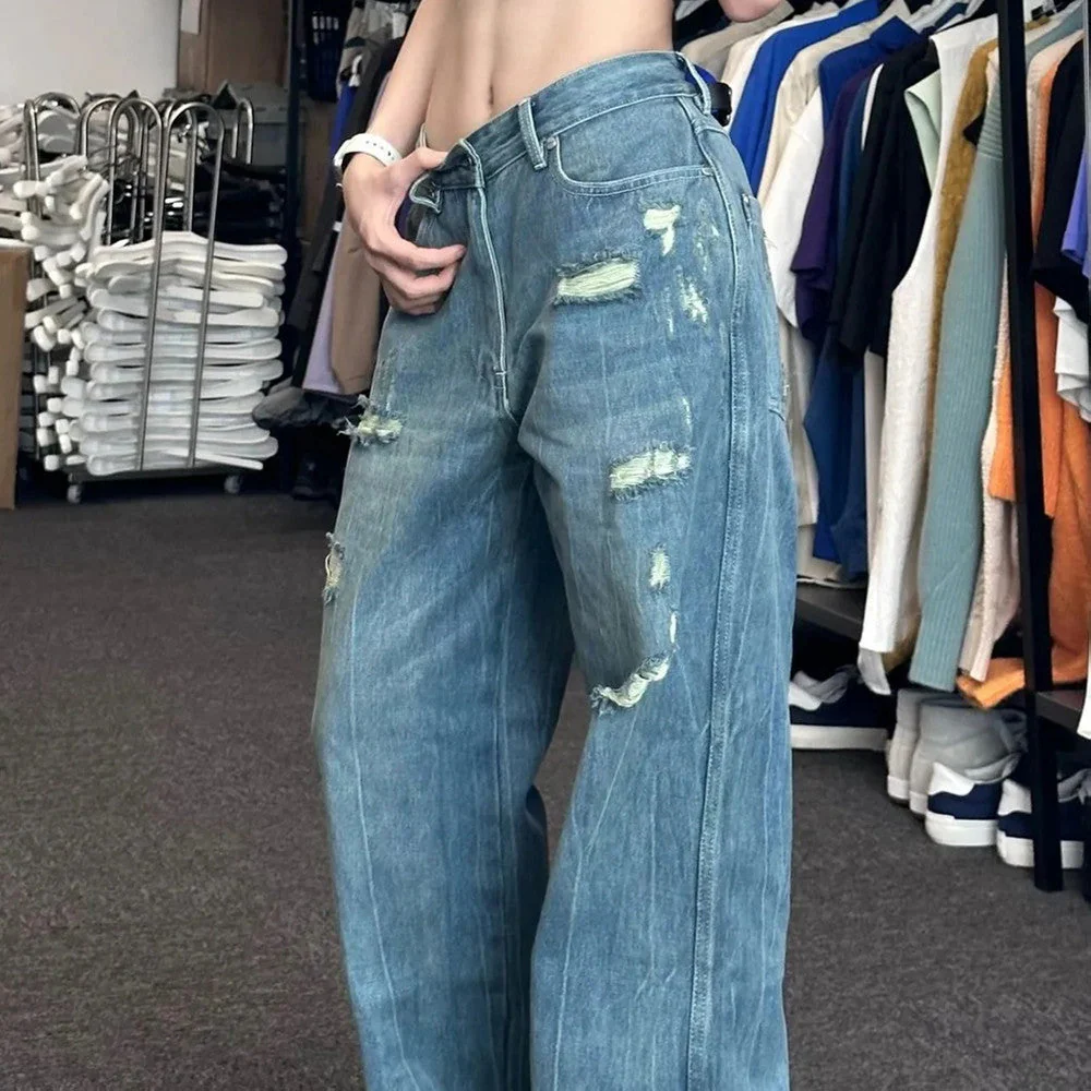 Vintage Washed Ripped Boyfriend Jeans - Image 4