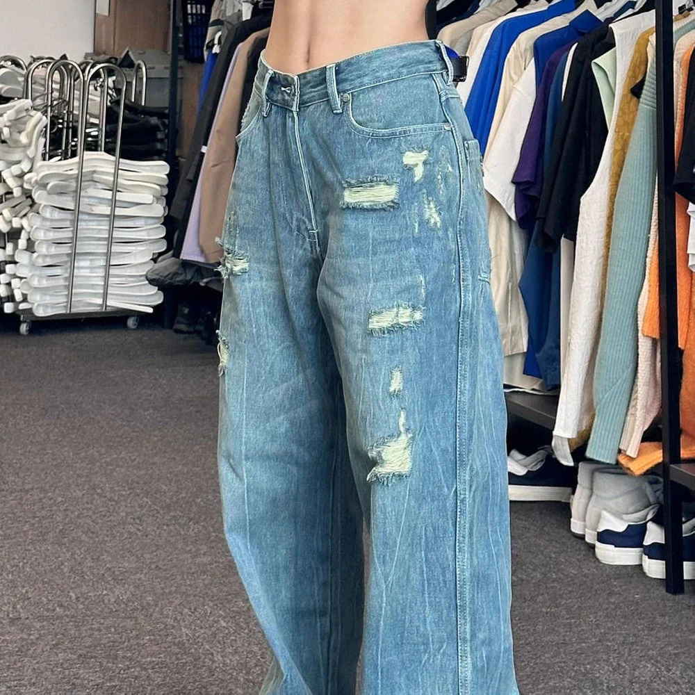 Vintage Washed Ripped Boyfriend Jeans - Image 9