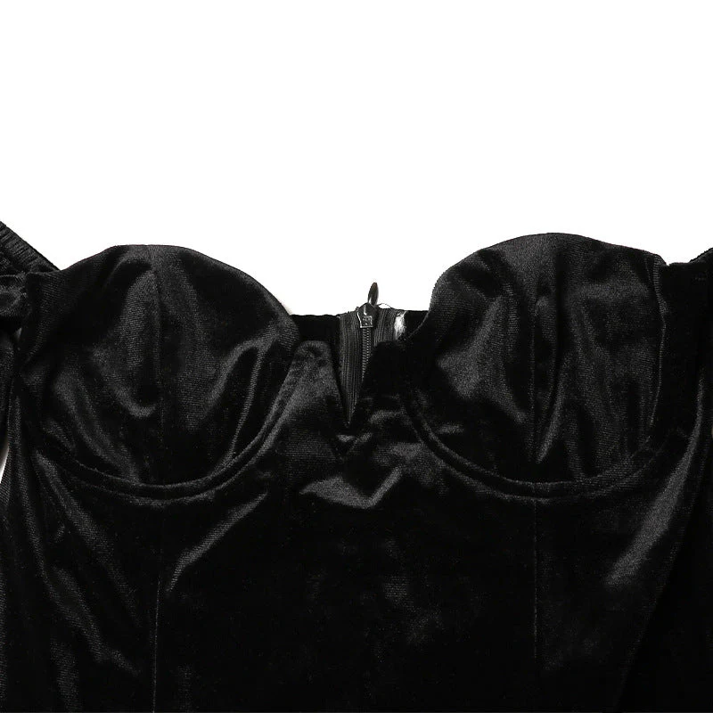 Waist Suede Flared Sleeve Wrap Chest Hepburn Dress - Image 11