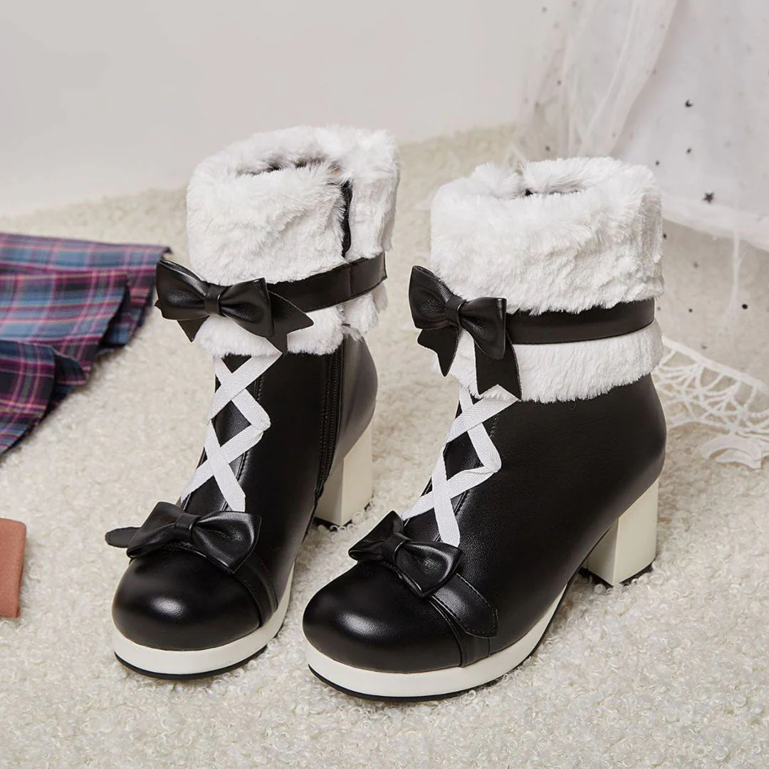 Warm Bow Ankle Boots - Image 2