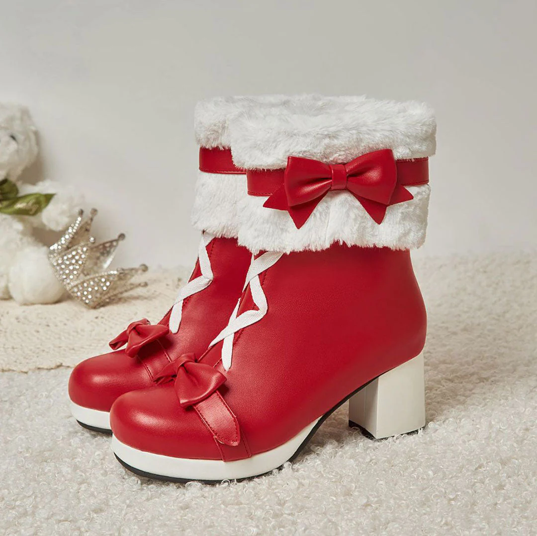 Warm Bow Ankle Boots - Image 3