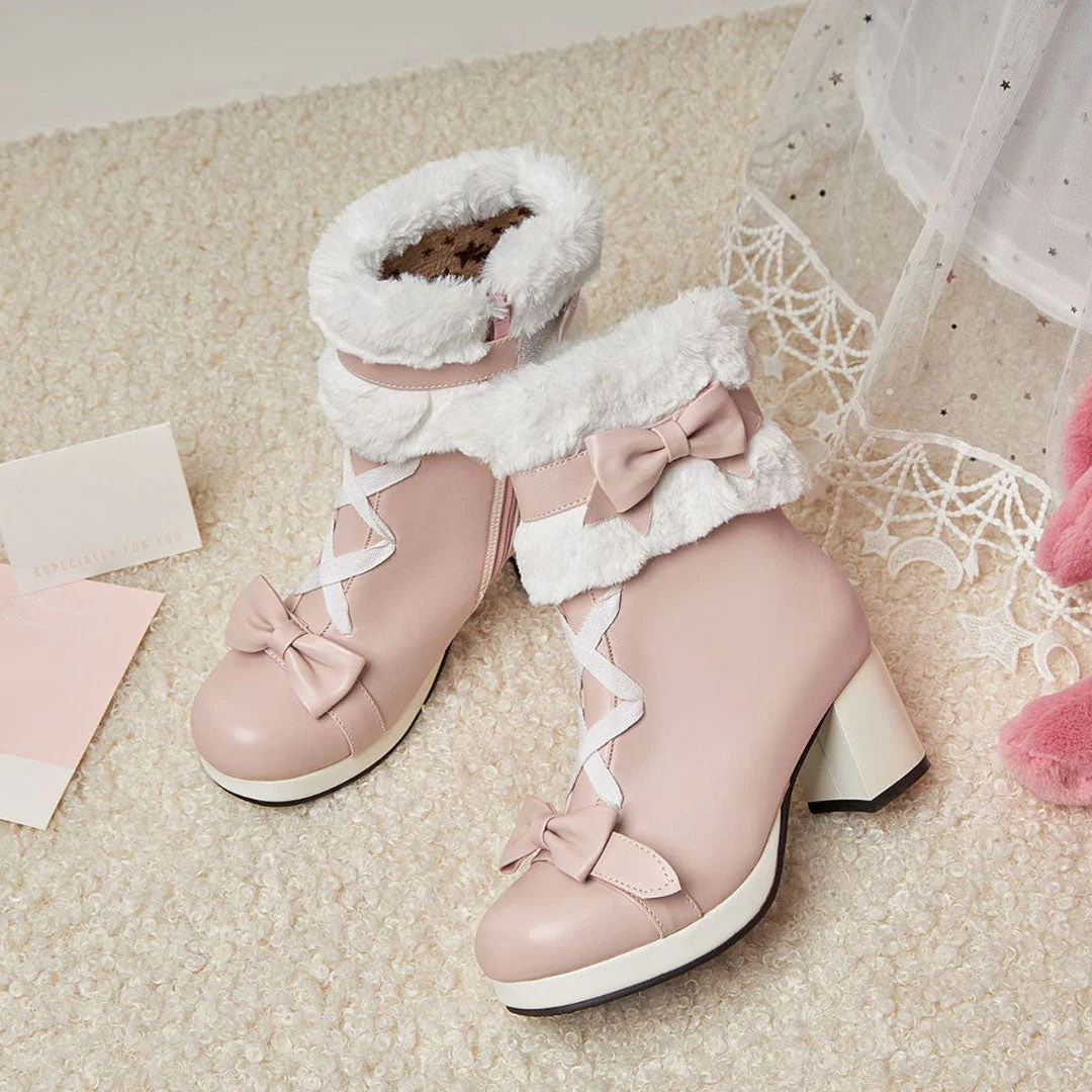 Warm Bow Ankle Boots - Image 4