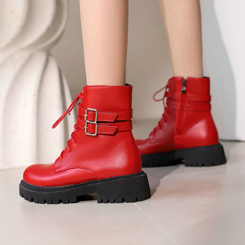 Warm Lace-up Ankle Boots - Image 5
