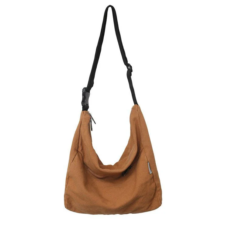 Washed Large Canvas Crossbody Bag - Image 6