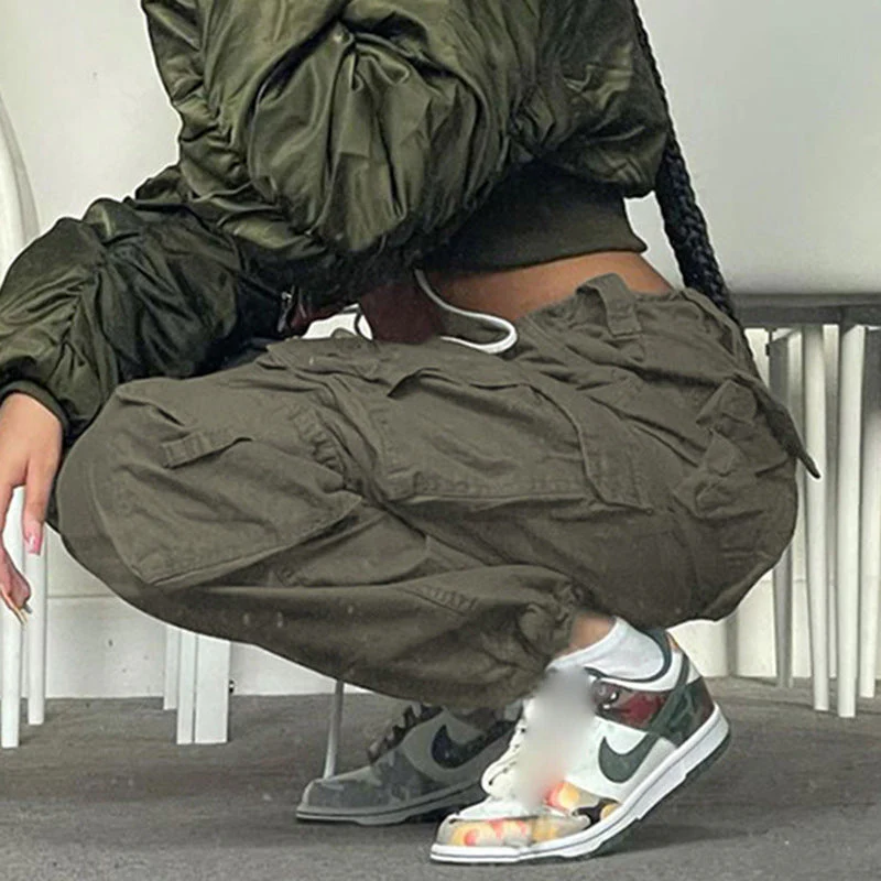 Washed Pocket Patched Cargo Pants - Image 4