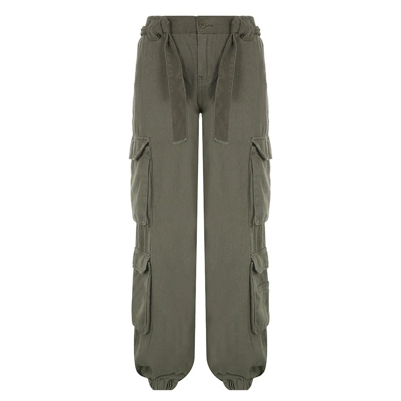 Washed Pocket Patched Cargo Pants - Image 5