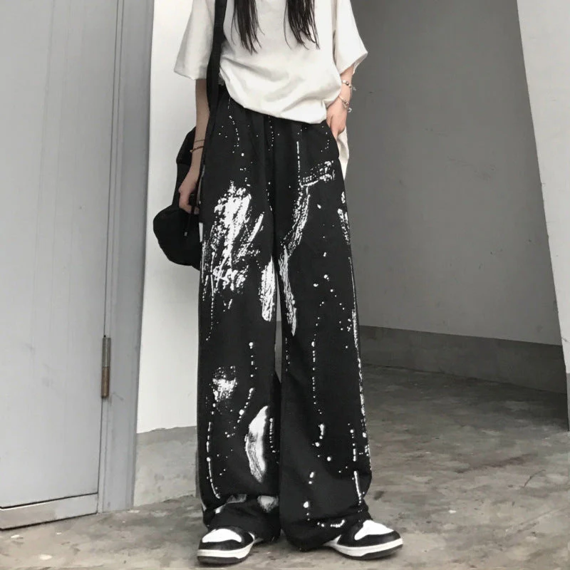 Wide Leg Pants High Waist Drape Retro - Image 3