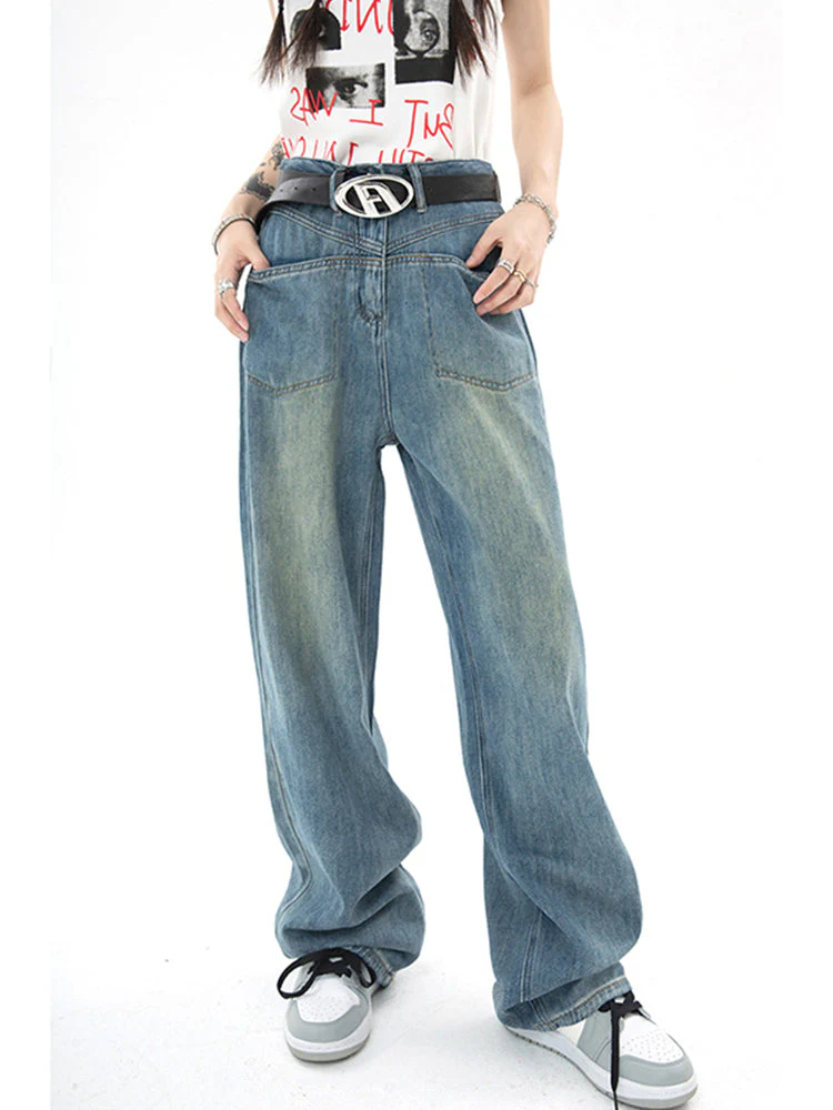 Women's Plus Size Distressed Retro Jeans - Image 4