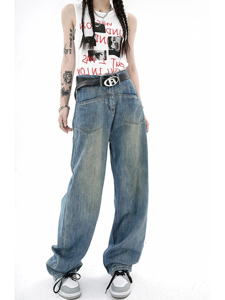 Women's Plus Size Distressed Retro Jeans - Image 5