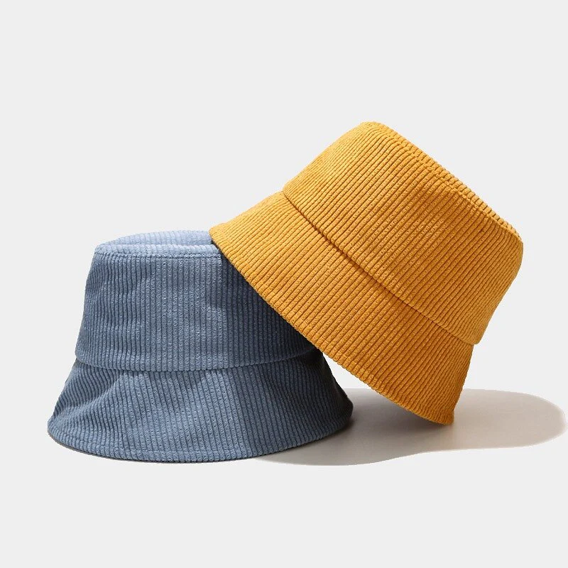 Women's solid color corduroy fisherman hat - Image 2