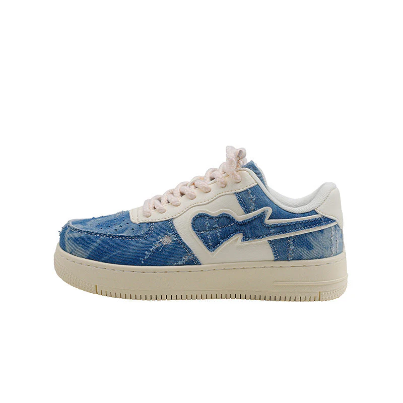 Y2K Aesthetic Denim Heart Sneakers - Image 6