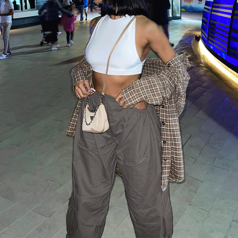 Y2K Baggy Versatile Addition Cargo Pants - Image 4
