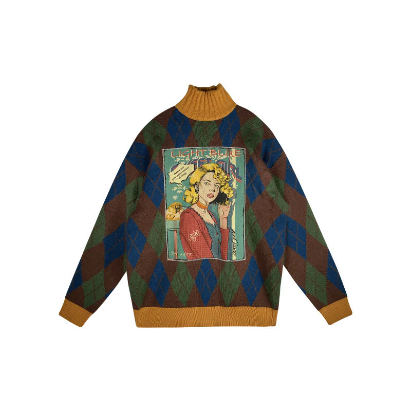 Y2K Harajuku Turtleneck Knit Oversize Warm Long Sweater - Image 3