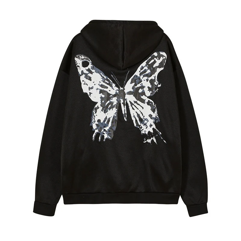 Y2k Hoodie Gothic Butterfly Zip Sweatshirt - Image 7