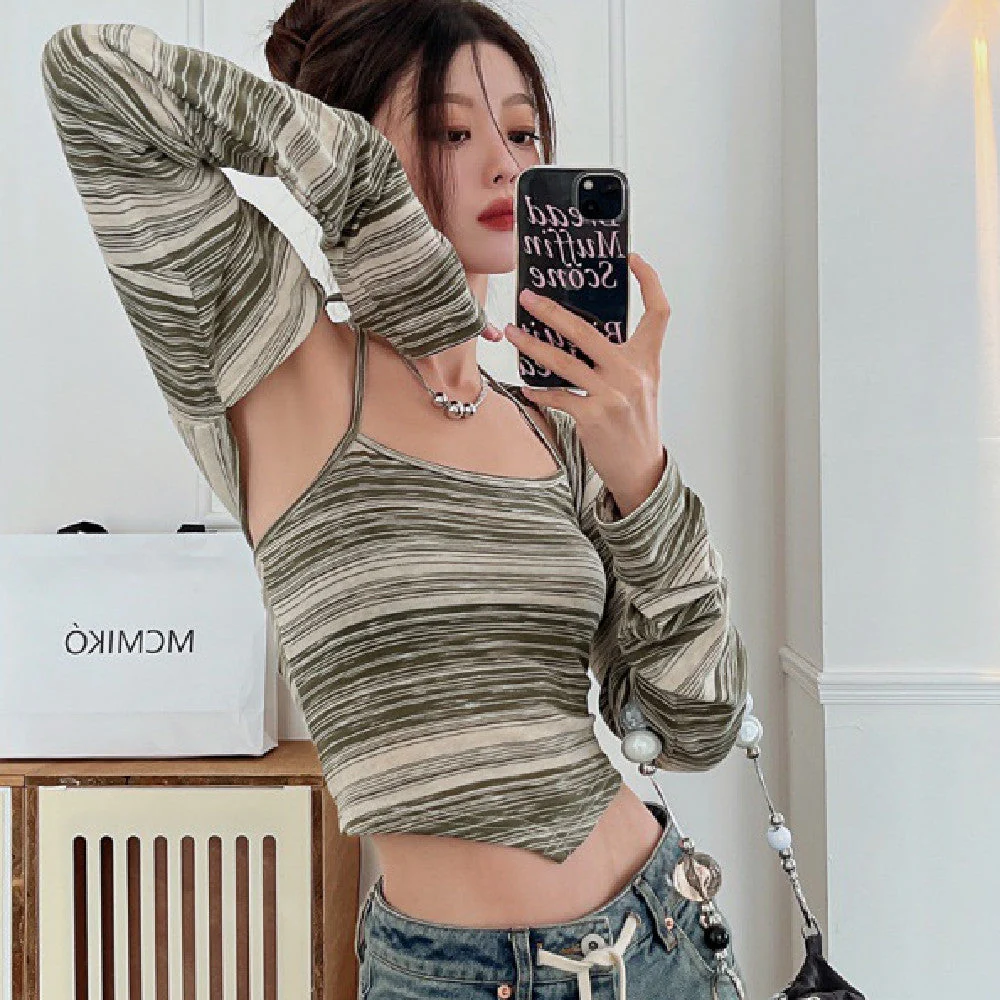 Y2K Striped Tank Top Set - Image 4