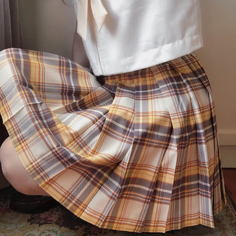 Yellow JK Pleated Skirt - Image 2