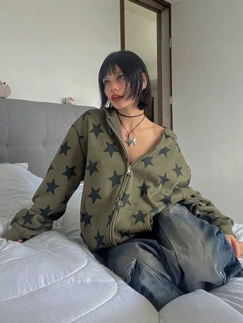 Zip Up Long Sleeve Hooded Sweatshirt - Image 2