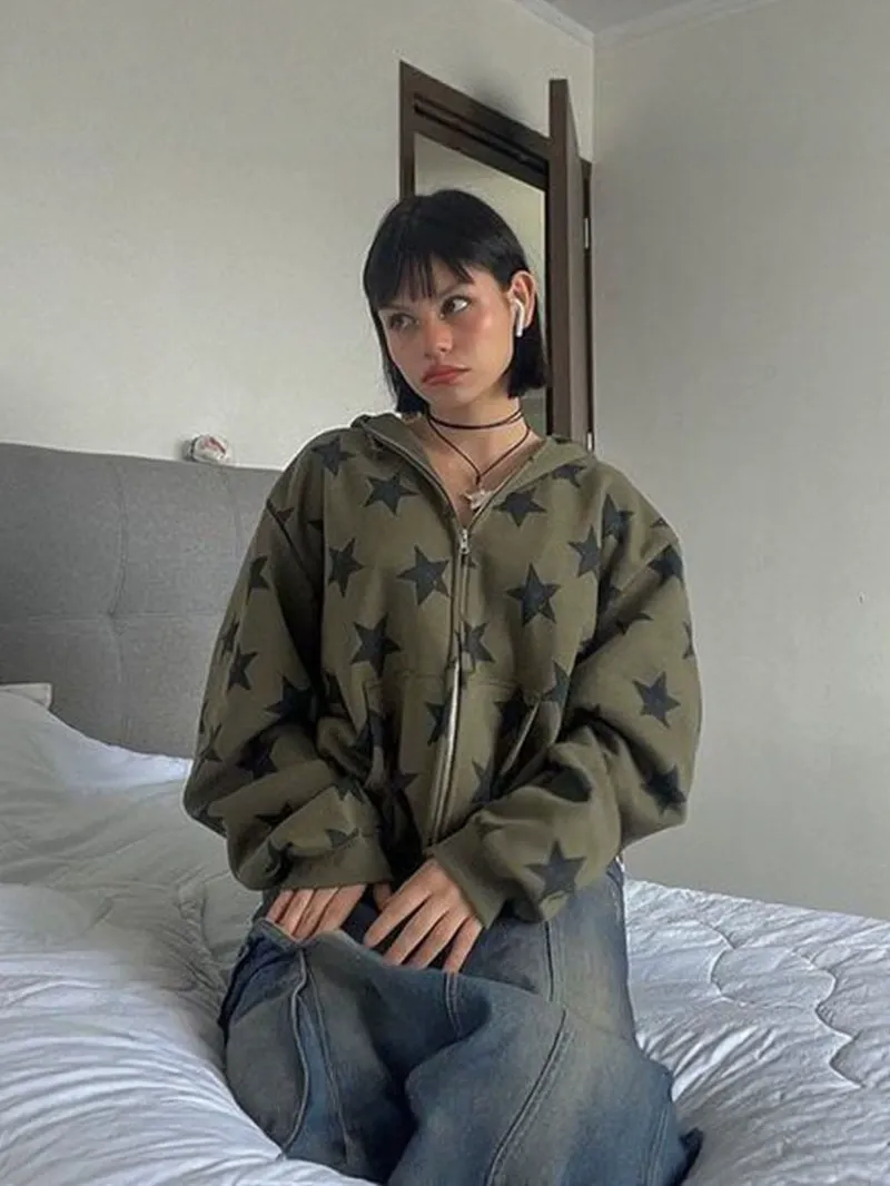 Zip Up Long Sleeve Hooded Sweatshirt - Image 3