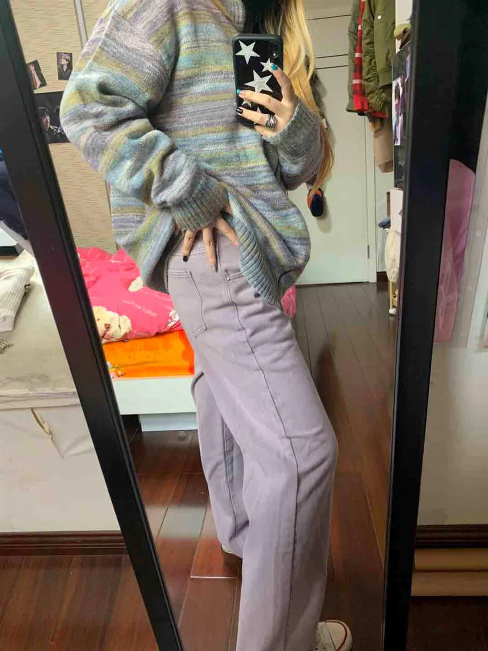 Zip Up Striped Knit Cardigan - Image 3