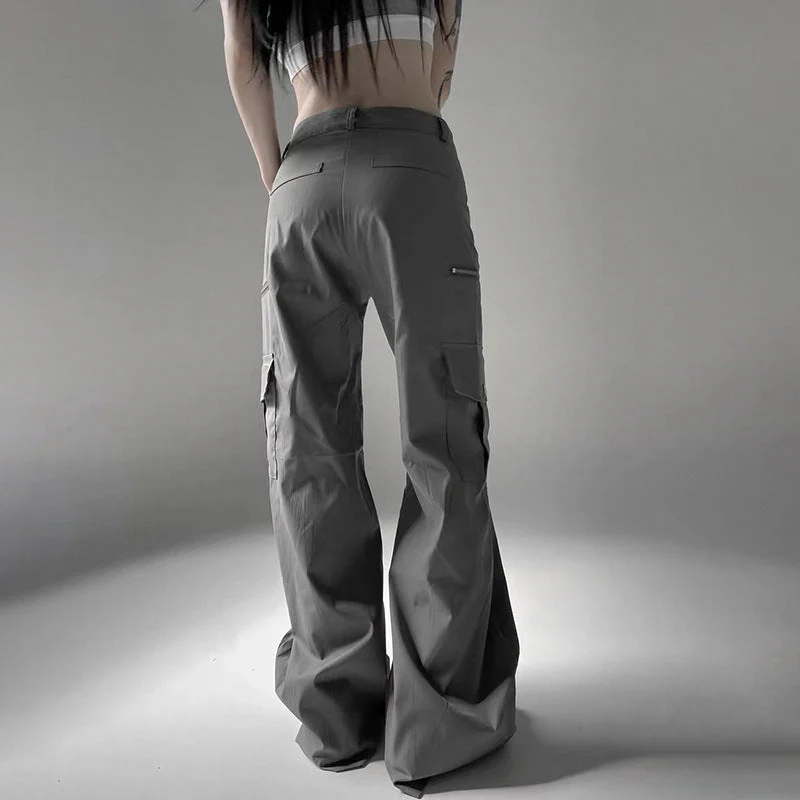 Zipper Pocket High Waist Cargo Pants - Image 3