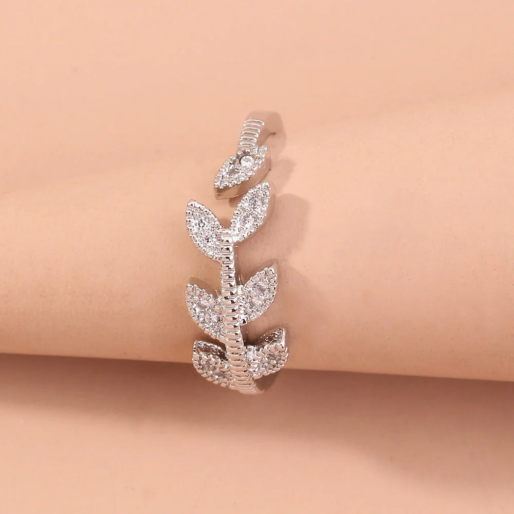 Zircon Tree Branch Adjustable Brass Ring - Image 3